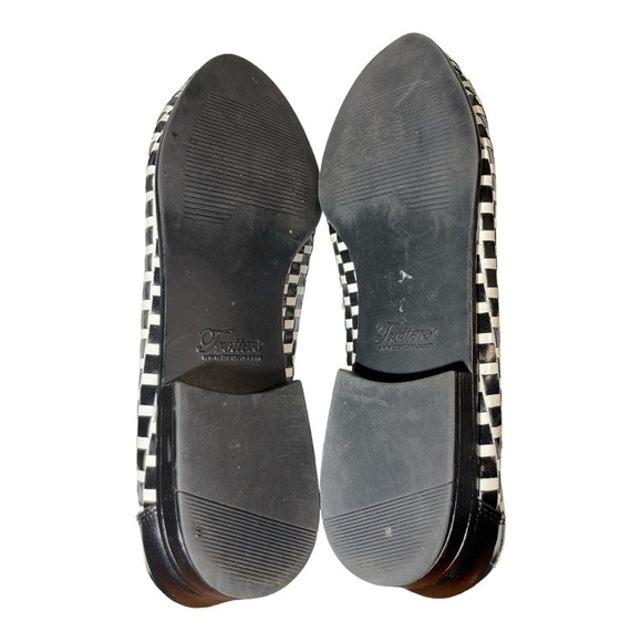 TROTTERS LIZ BLACK/WHITE CHECKERED WOVEN LEATHER
LOAFER ROUND TOE SLIP-ON SZ 9W - Picture 7 of 10